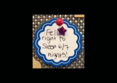 Fell right to sleep 6/7 nights!