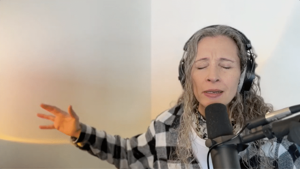 Erika Flint recording hypnosis audio