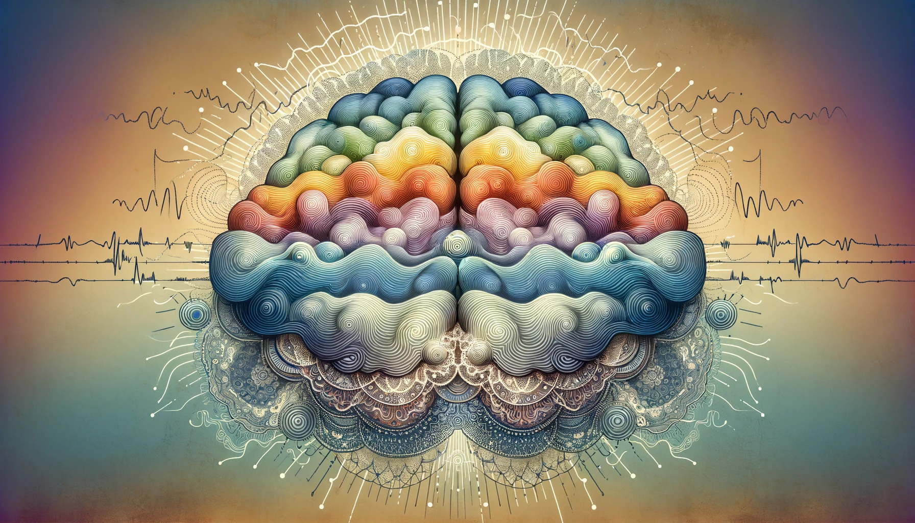 Illustration of brain waves representing the alpha brainwave state